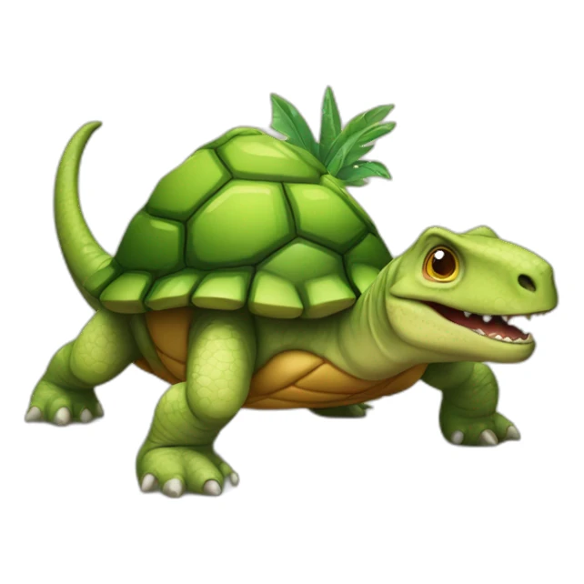 Dinosaures sur une tortue sticker