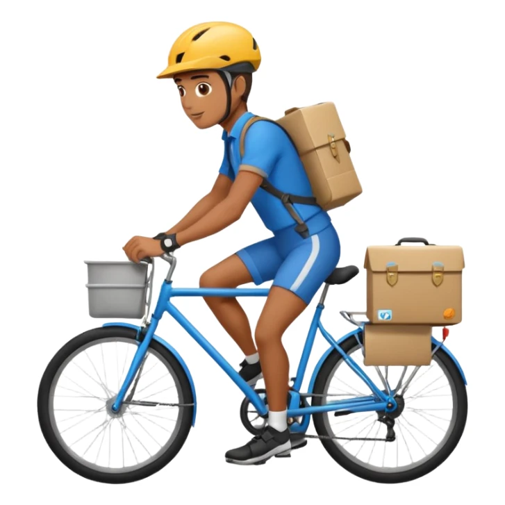 Bike courier with messenger box sticker