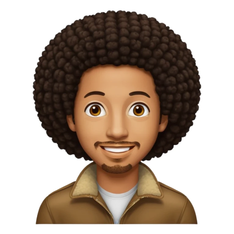 Ludacris with dark brown afro hair  sticker