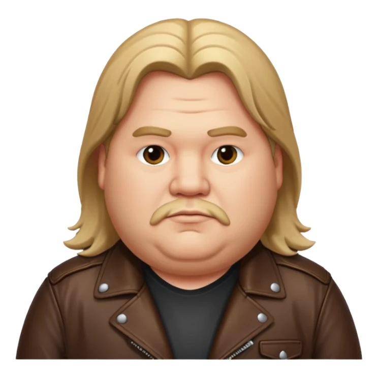 Long hair fat men in leather jacket sticker