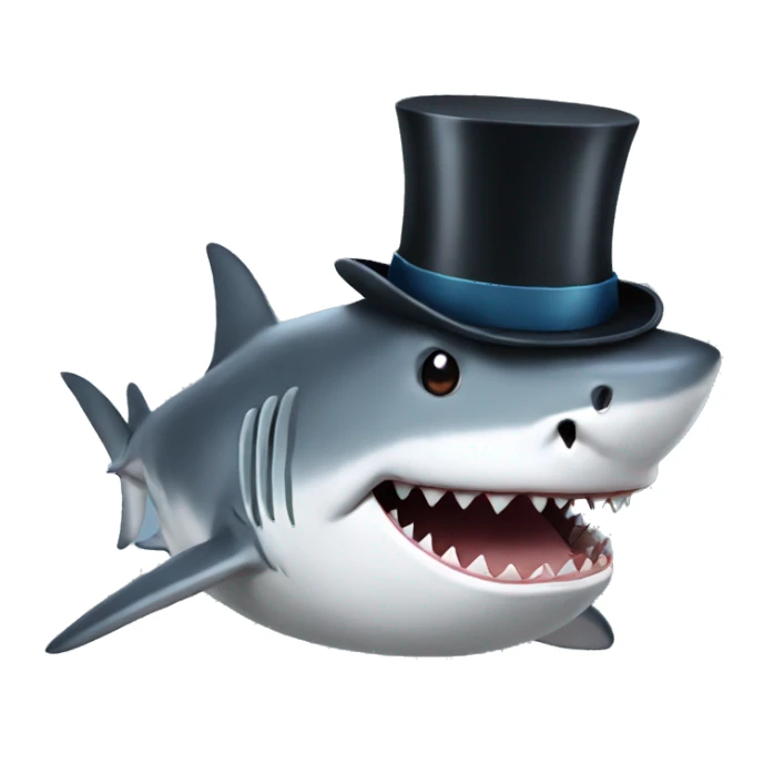Shark with a top hat sticker