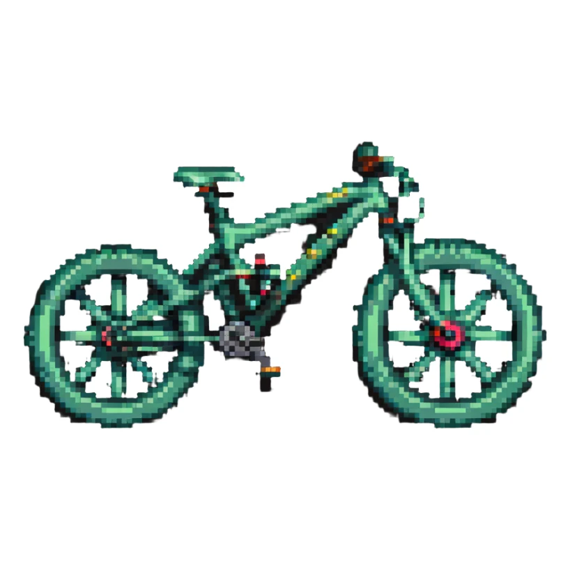 Mountain bike with tires sticker