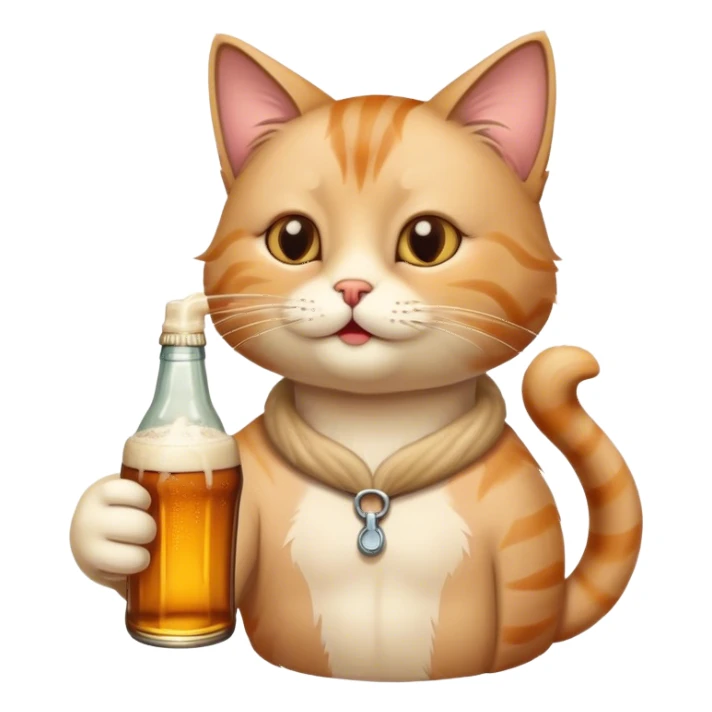 CAT in love drini beer sticker