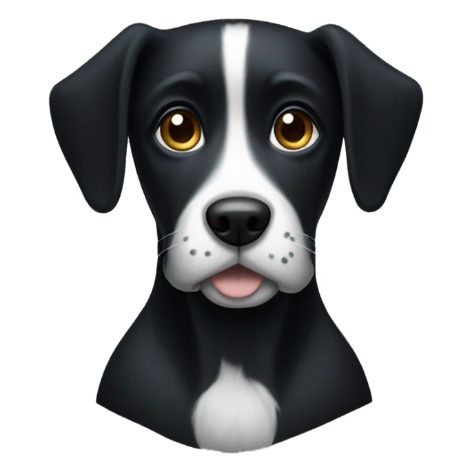 Black dog with white chest and white paws sticker