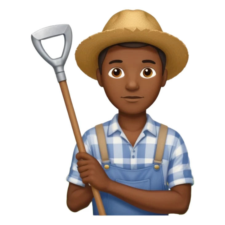 A black man with a hoe in a cotton feild sticker