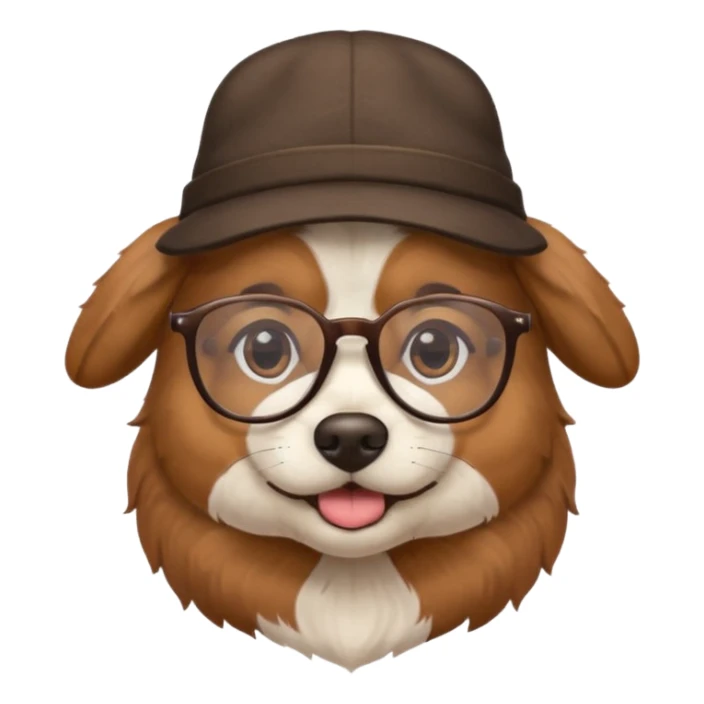 glasses and hat dog sticker