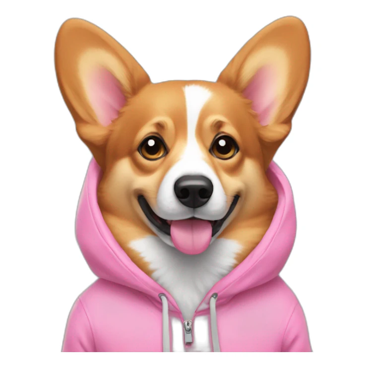 Corgi wearing pink hoodie sticker