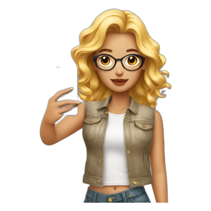 stylish girl taking selfie sticker