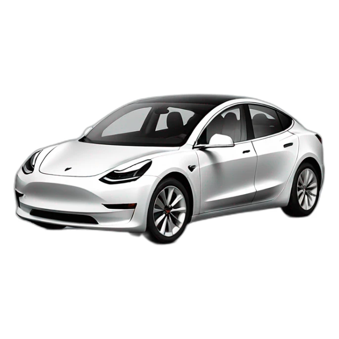 White Tesla model 3 sticker