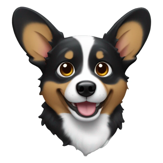 Black corgi with droppy está sticker