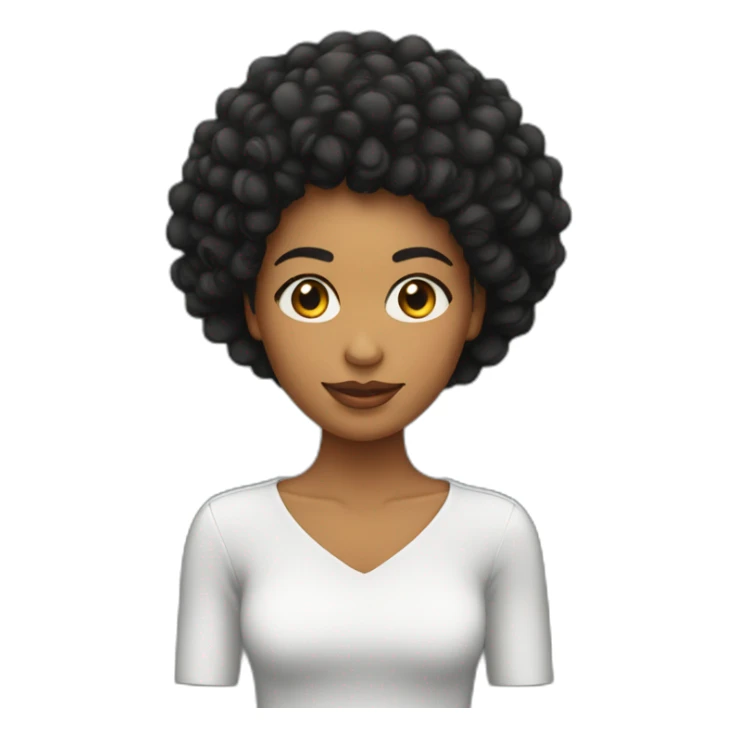 Chica con el pelo afro rizado negro  sticker