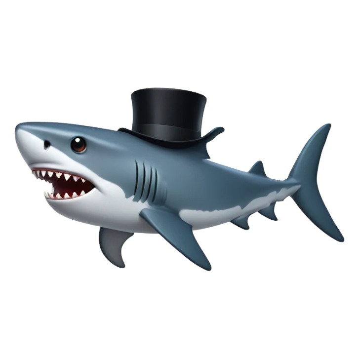 Shark with a top hat sticker