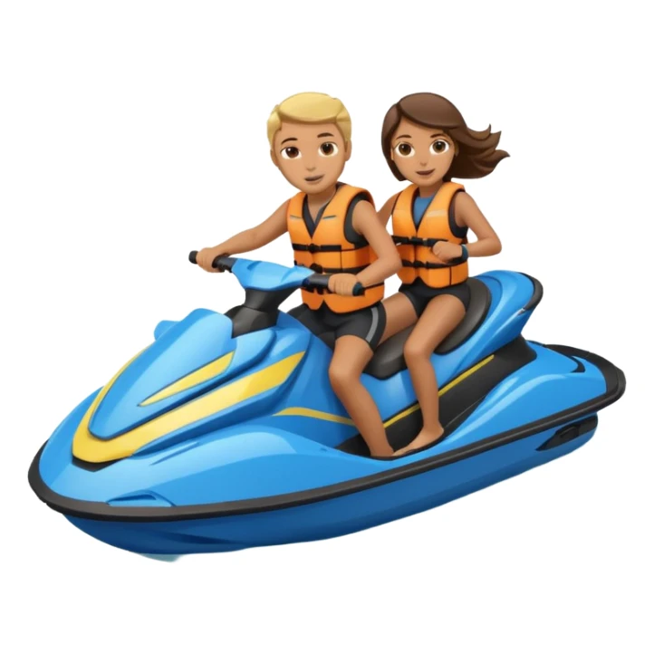 Three people riding a jet ski  sticker