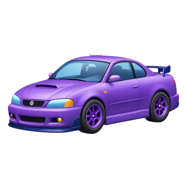 Purple and navy blue car doing a drift. sticker