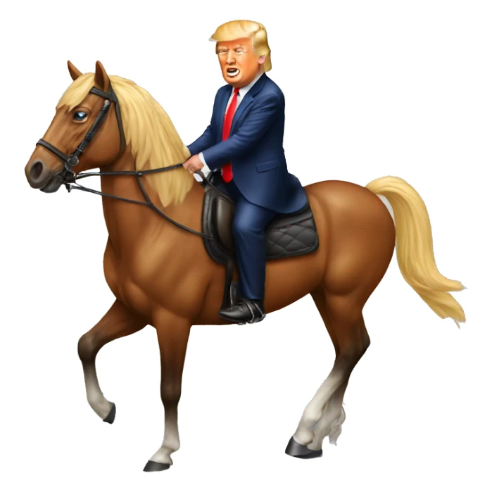 Donal trump riding a horse  sticker
