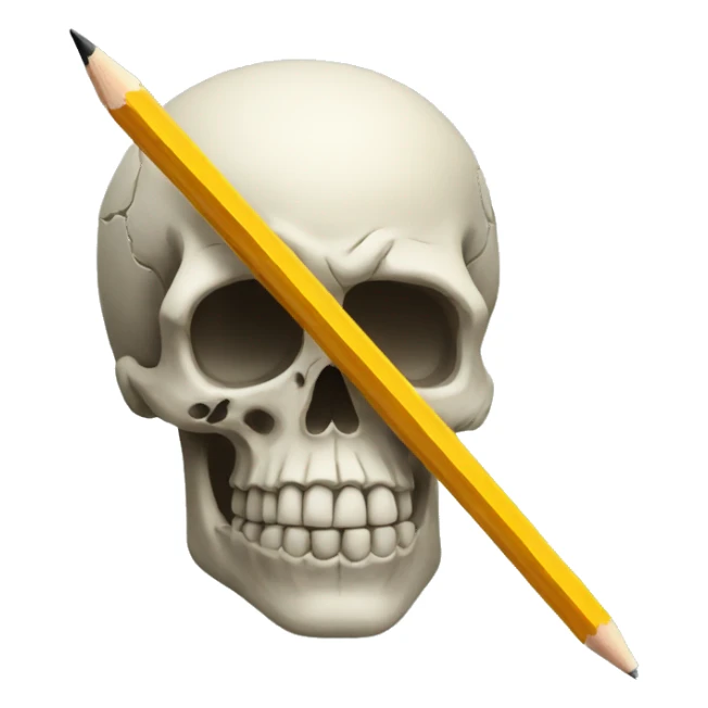 3 eyed skull with a pencil sticker