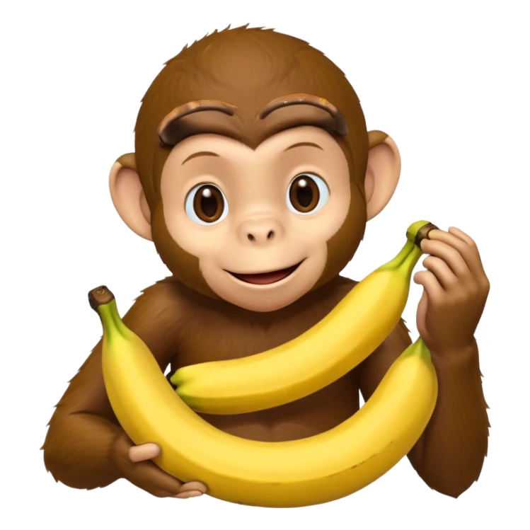 Curious George monkey peeling a banana sticker