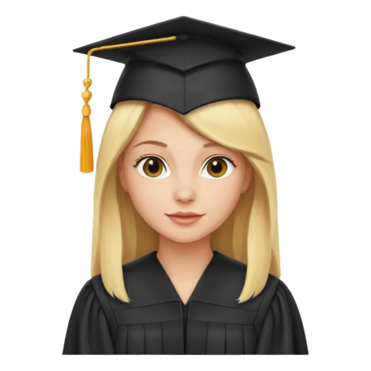 blonde woman with graduation cap sticker