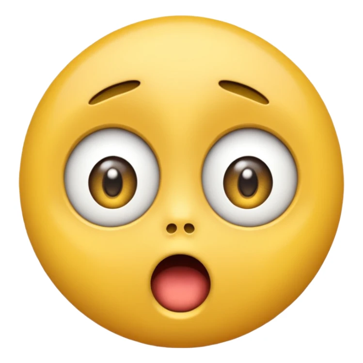 surprised face yellow round emoji sticker