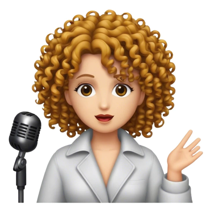 Singer curly hair  sticker