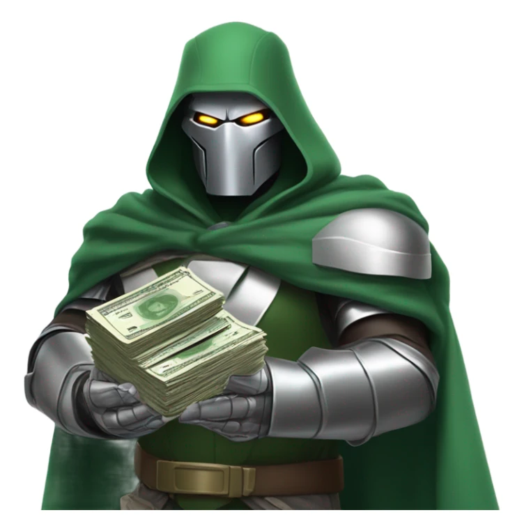 Doctor doom offering money sticker