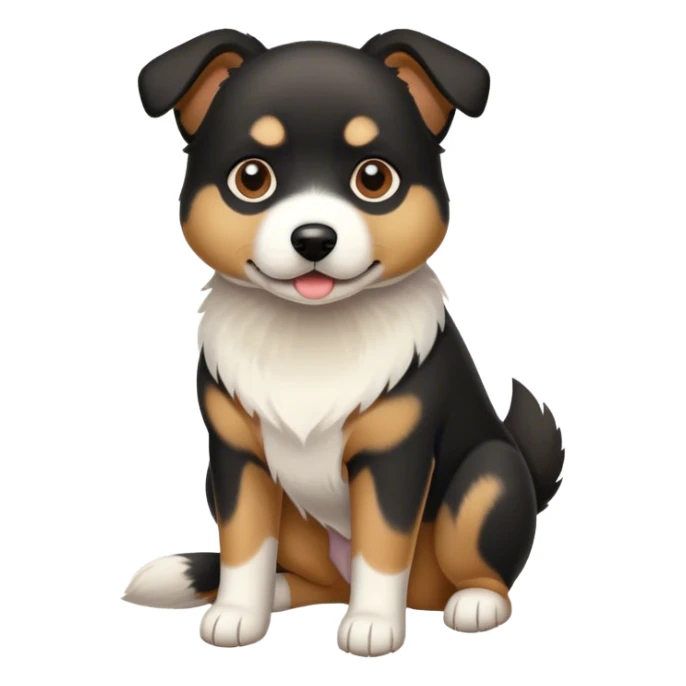 Black, tan and white dog sticker