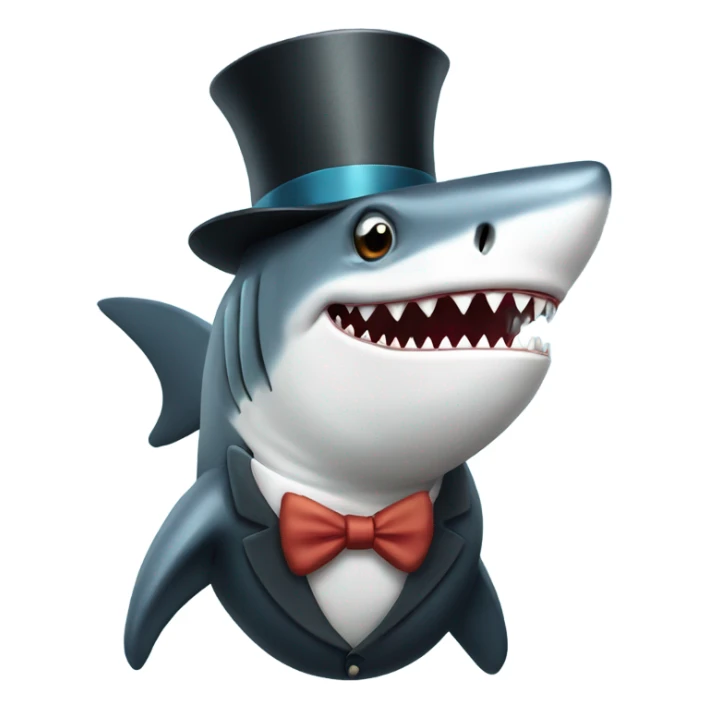 Shark with a top hat sticker