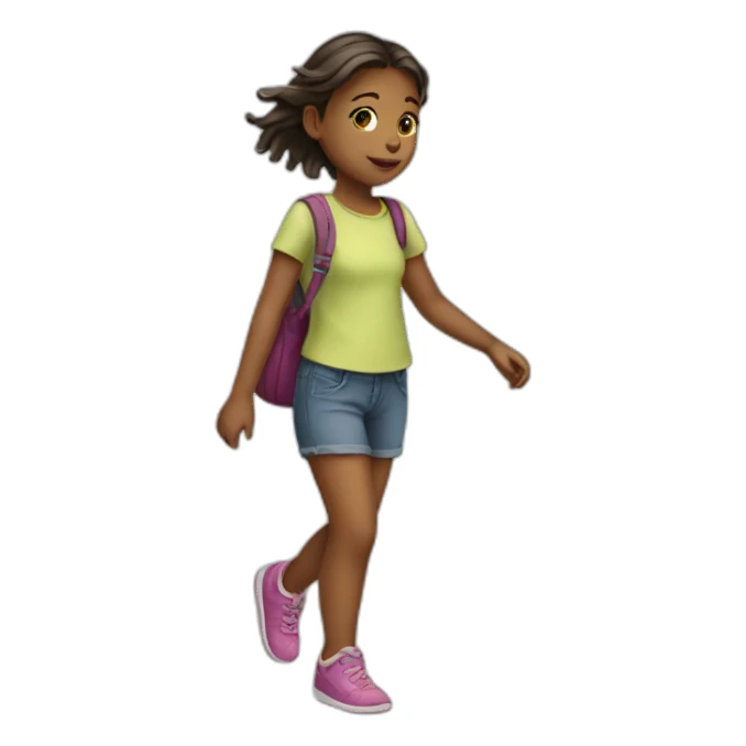 child girl walking sticker