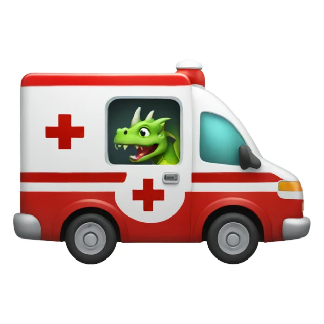 Dragon inside an ambulance driving an ambulance  sticker