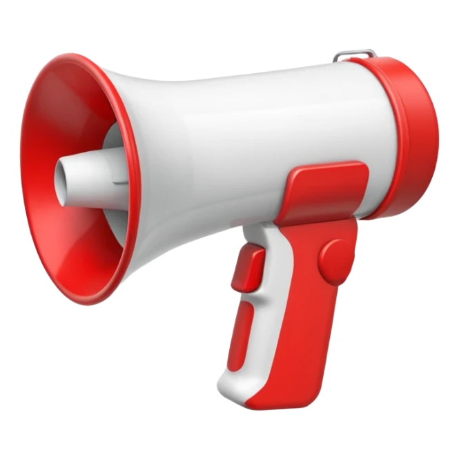 white megaphone with red accents sticker