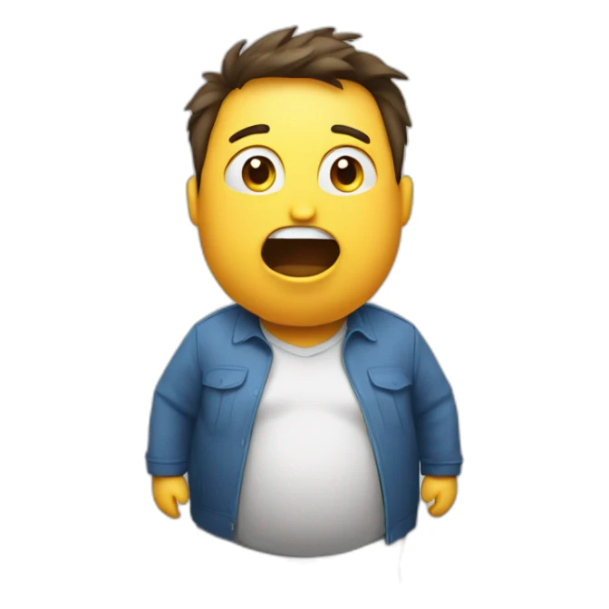 Obesity in a surprised person sticker