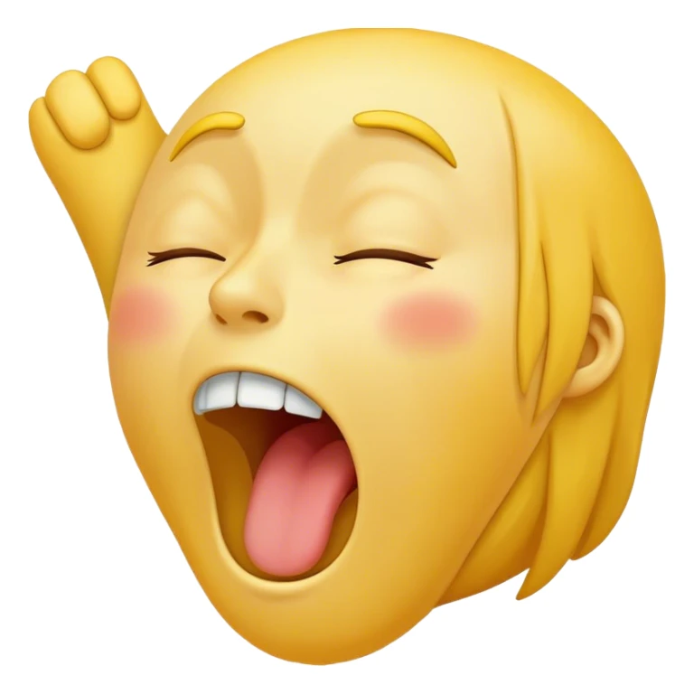 Yawning face with closed eyes sticker