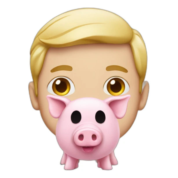 White Man whith pink pig sticker