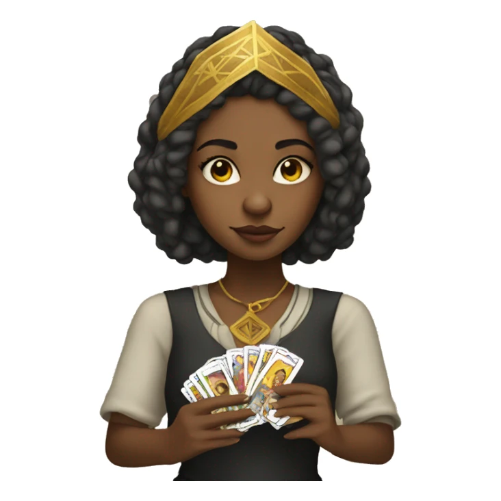 girl with tarot cards sticker