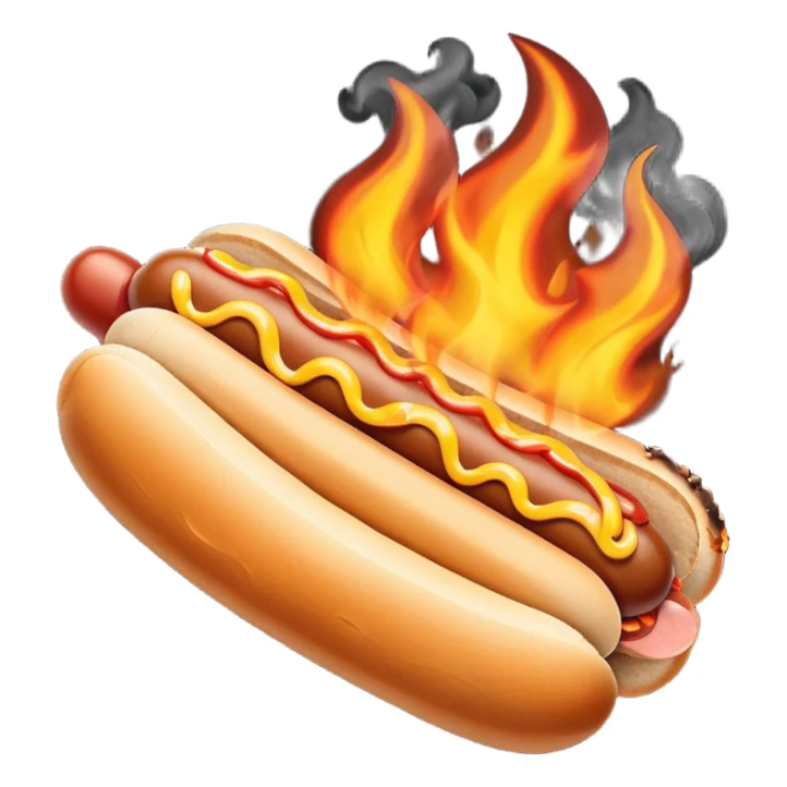 Hand Holding a Flaming Hotdog sticker
