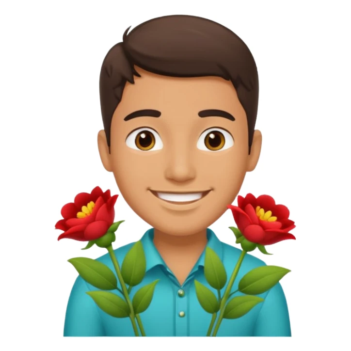 Cute Mexican guy giving you flowers always  sticker