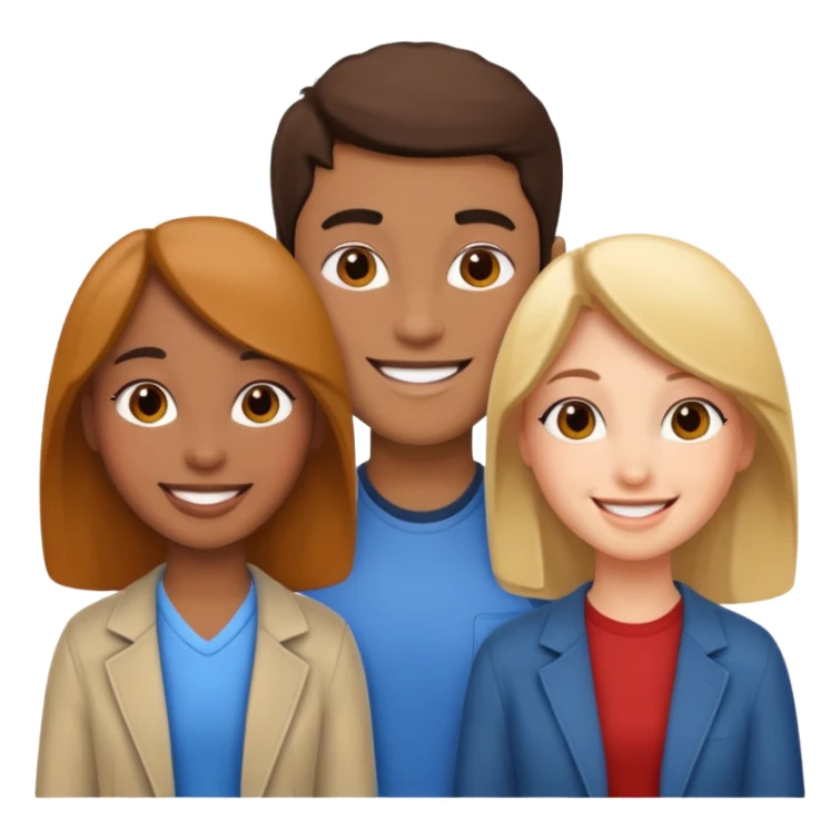 tres estudiantes felices  sticker