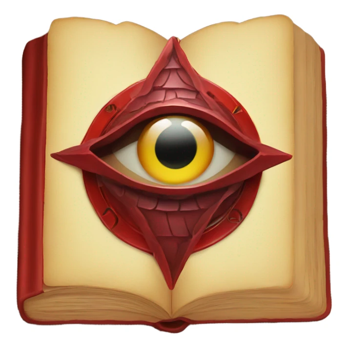 spell book that's red with eye in the middle sticker