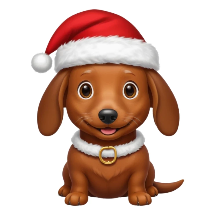 ￼Daushund wearing Santa suit sticker
