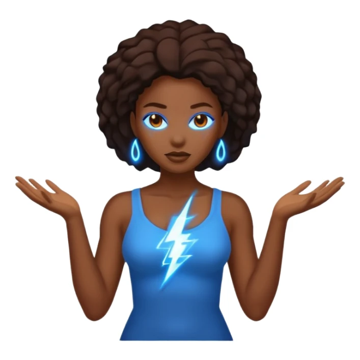 black woman summoning electric sticker