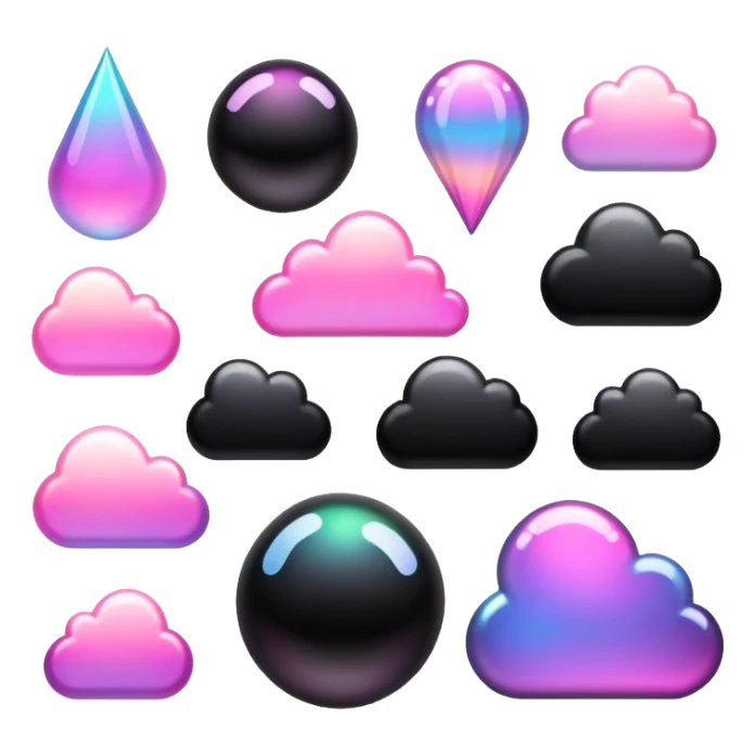  Black-pink-Iridescent-aesthetic-scenery-Decorations sticker