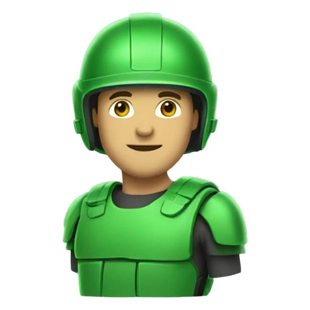 green helmet man sticker