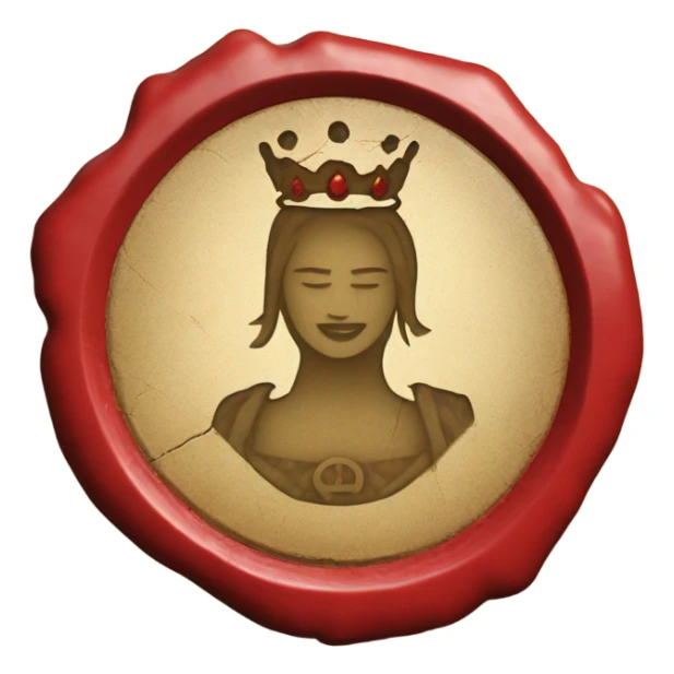 queen wax broken seal red crack broken circle sticker