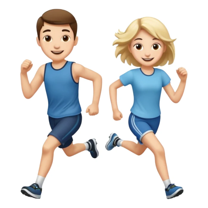 Boy and girl running  sticker