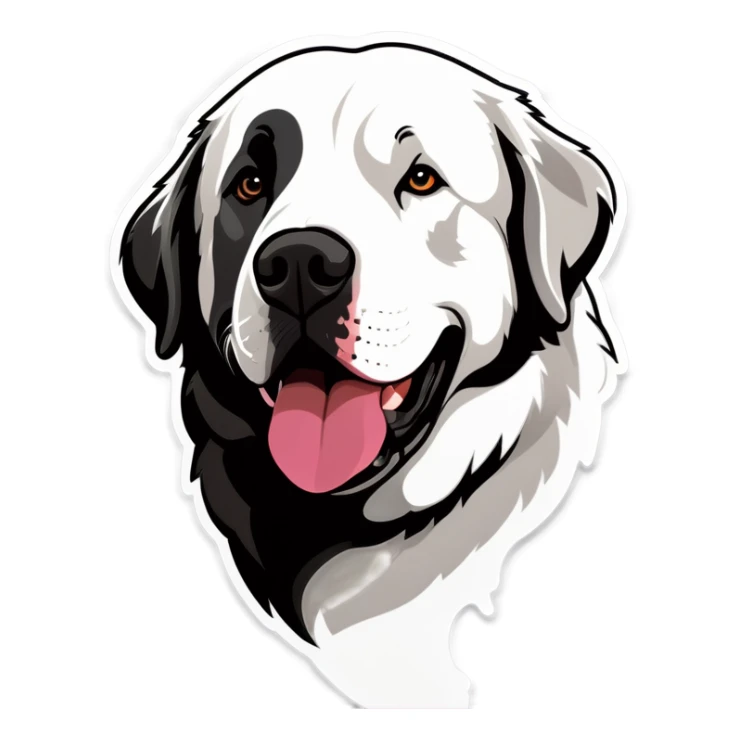 Great Pyrenees with grey pitbull sticker