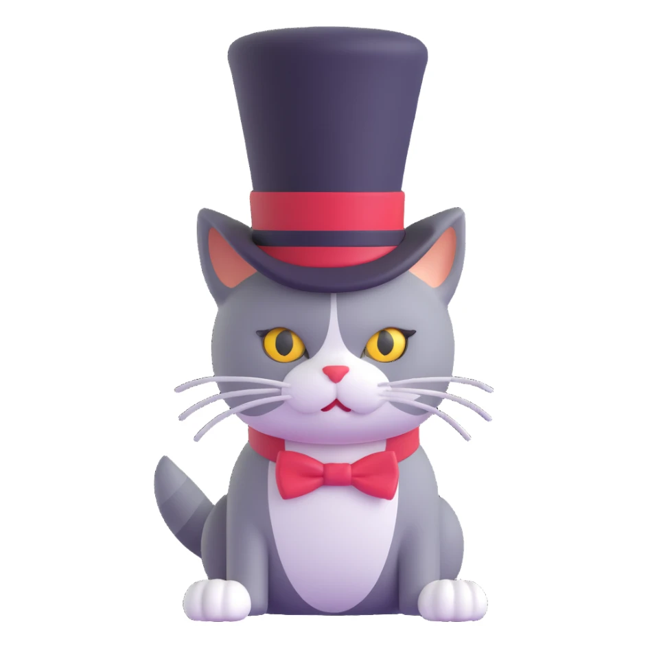 cat in a tophat sticker