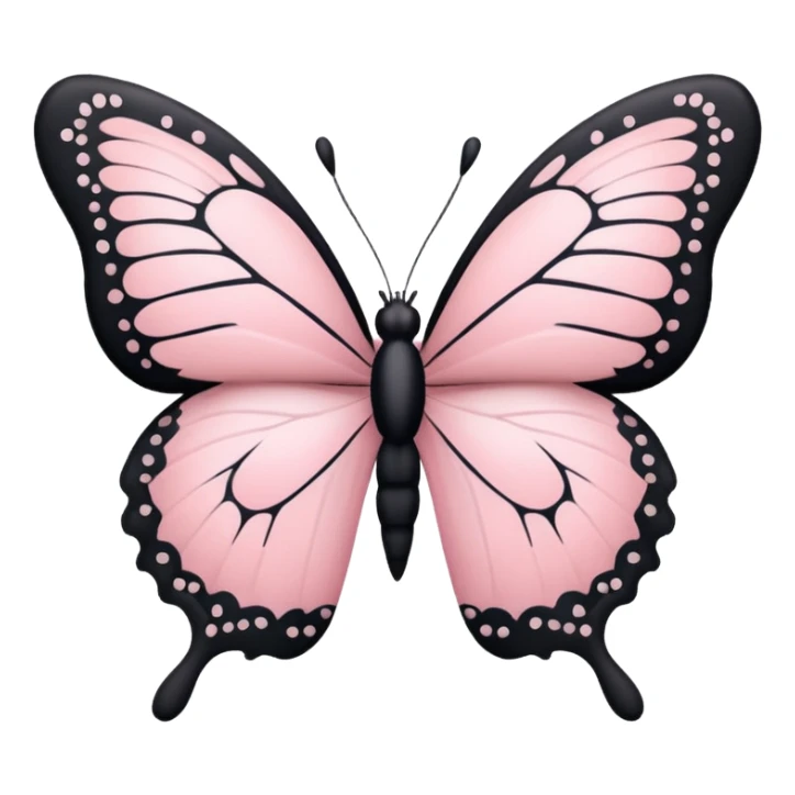 Pastel pink black butterfly sticker