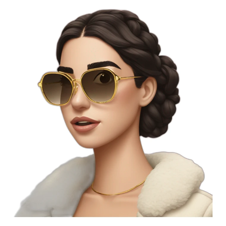 Dua lipa with square gold glasses sticker