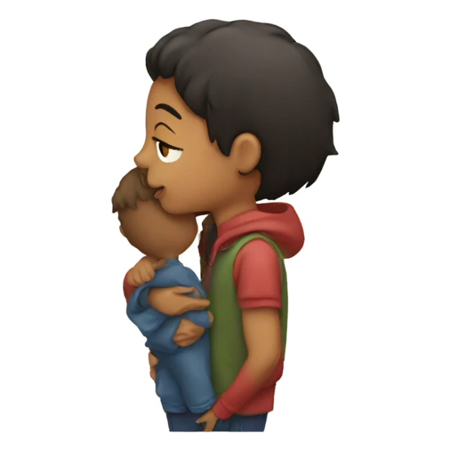 Girl kissing boy sticker
