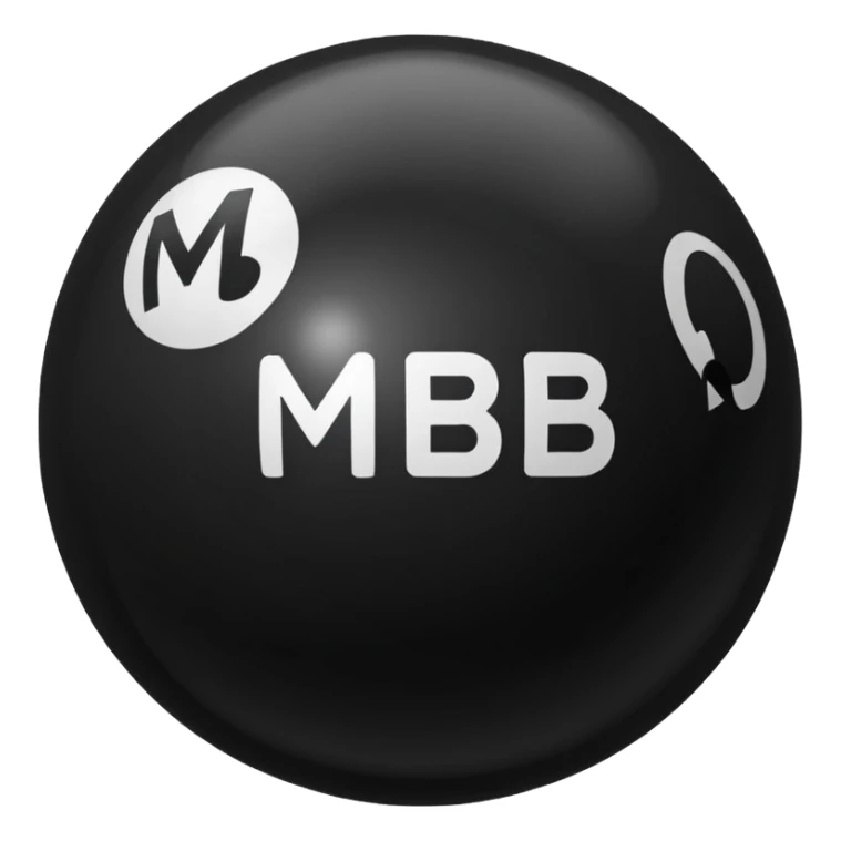 Black pull Ball with MB written on it. Nothing else no holes or anything  sticker